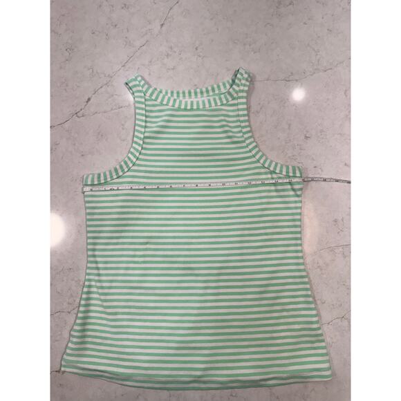 Maeve Cotton Tank Top Green & White Striped Women's XL French Coastal Spring - Picture 5 of 12
